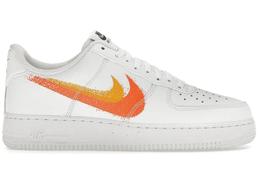 Nike Air Force 1 Low '07 Spray Paint Swoosh White Safety Orange