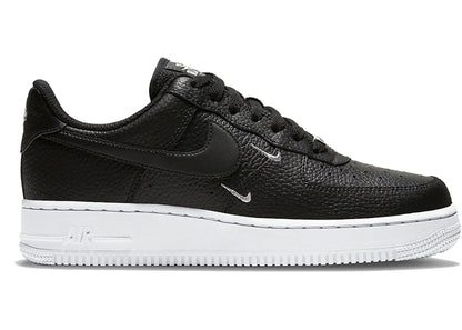 Nike Air Force 1 Low '07 Essential Black White Silver Mini Swoosh (Women's)