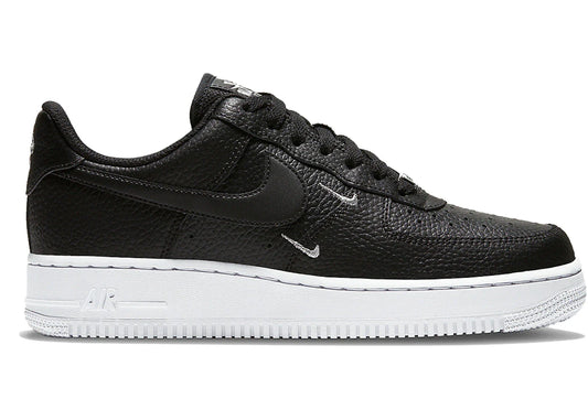 Nike Air Force 1 Low '07 Essential Black White Silver Mini Swoosh (Women's)