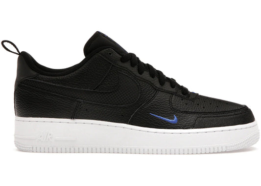 Nike Air Force 1 Low Cut Out Reflective Swoosh Black Blue