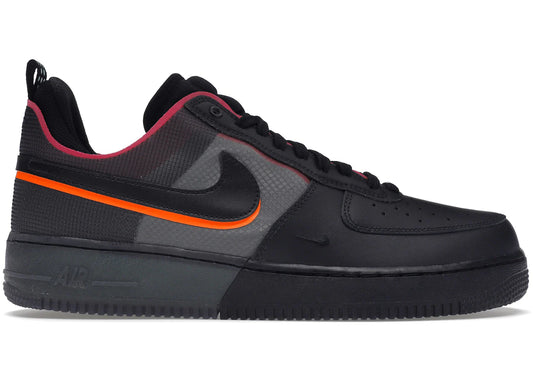 Nike Air Force 1 React Black Black Team Orange Pink Prime