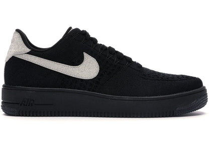 Nike Air Force 1 Flyknit Low Black Metallic Silver
