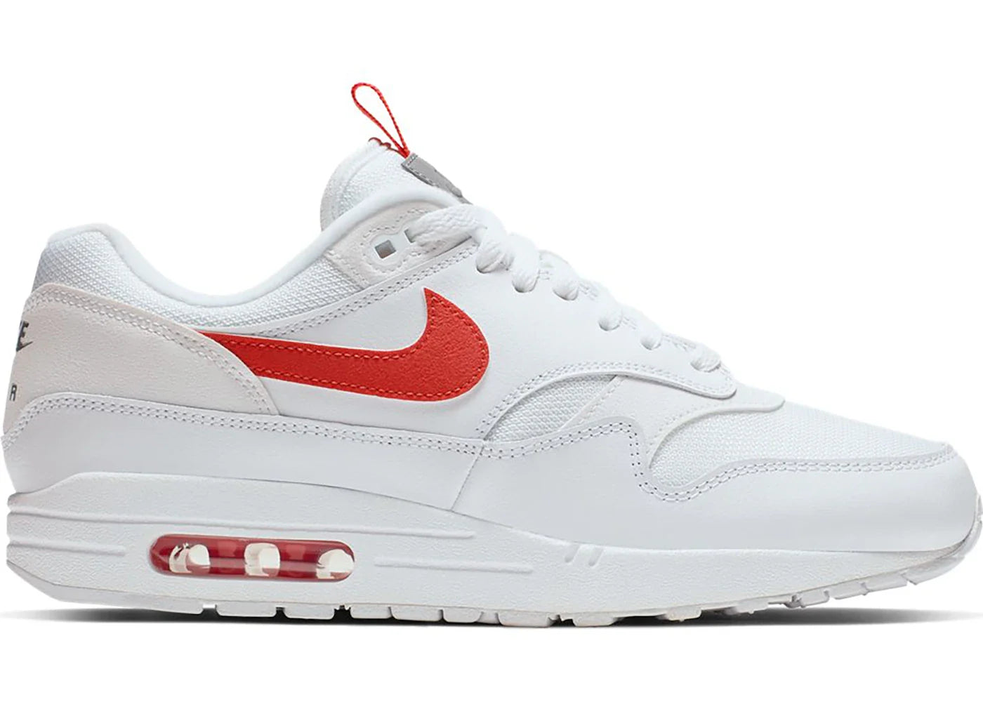Nike Air Max 1 Tongue Tab White Team Orange